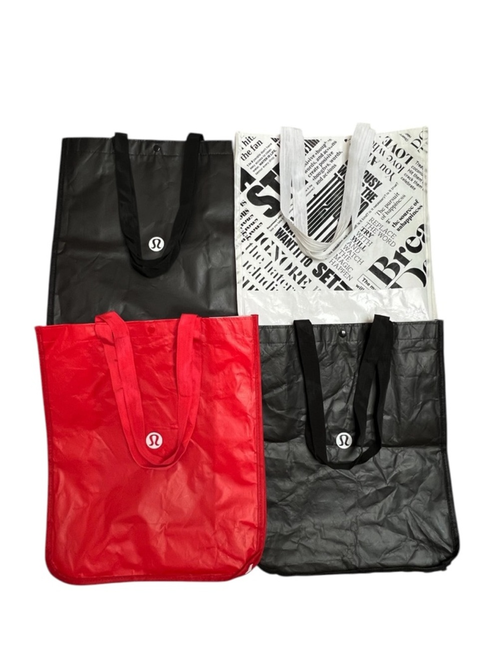 Lululemon Bundle of Four Medium Reusable Shopping Bags